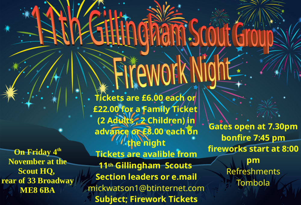 Fireworks night 11th Gillingham Scout Group